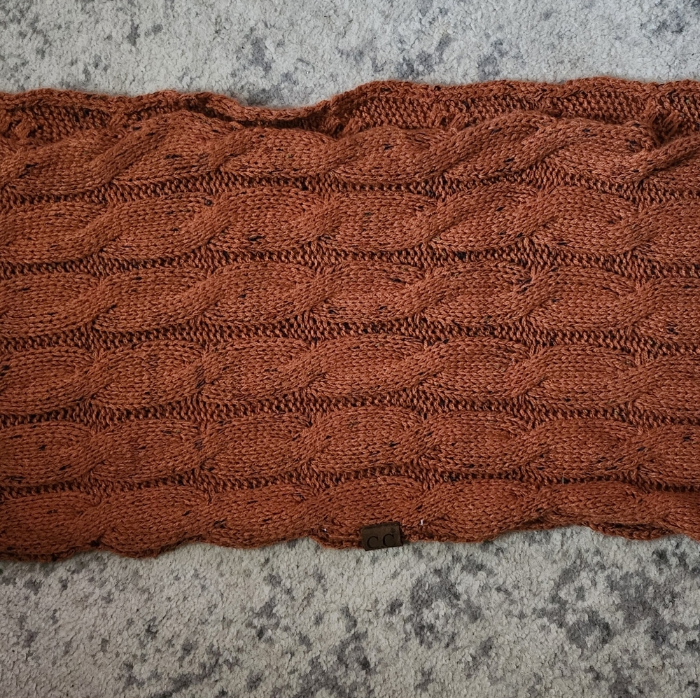 C.C. Cozy Burnt Orange Knit Infinity Scarf and Hat Set - Picture 4 of 6
